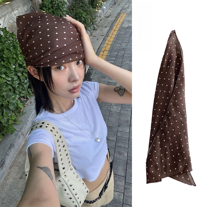 Polka Dot Retro Silk Headscarf