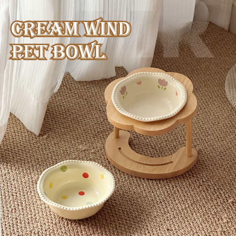Ceramic Cat Bowl Elevated Stand
