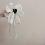 Dotted Tulle Oversized Bow Clip
