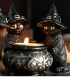 Witch Cat Cauldron Holder
