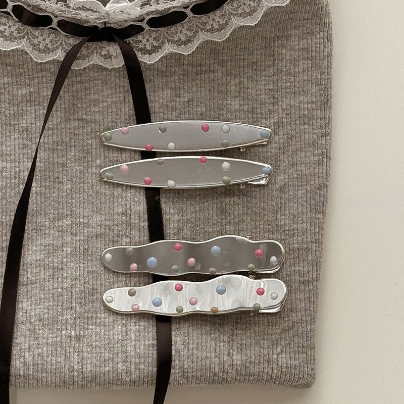 Polka Dot Metal Hair Clip