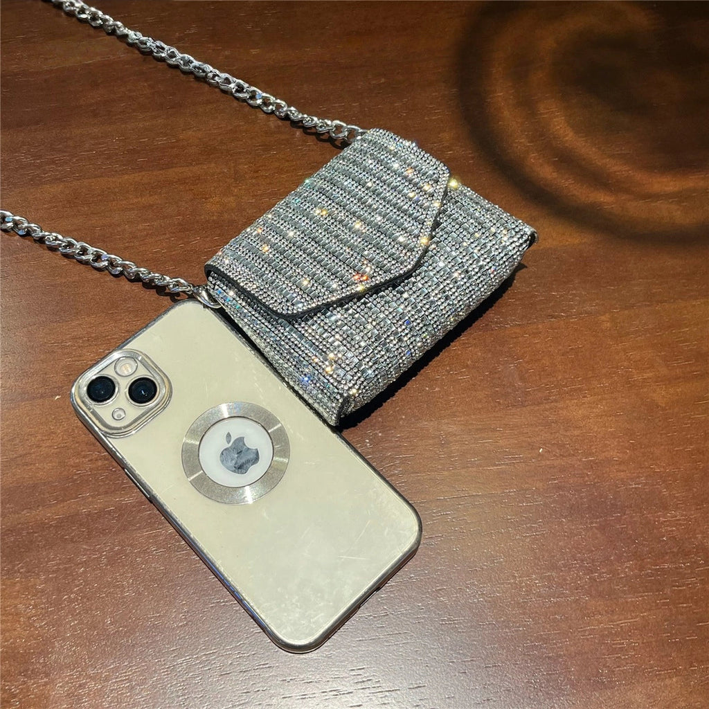 Rhinestone Square Evening Bag - Modomu