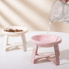 Ceramic Cat Bowl With Stand