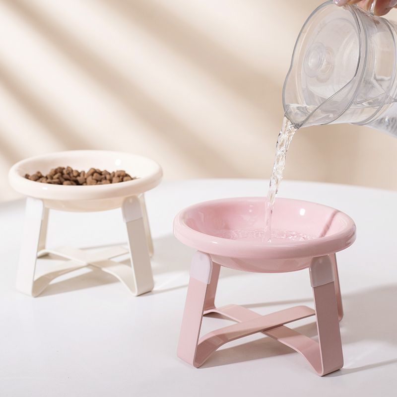 Ceramic Cat Bowl With Stand
