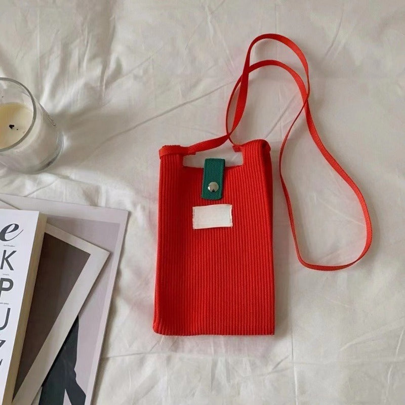 Ribbed Knit Phone Pouch