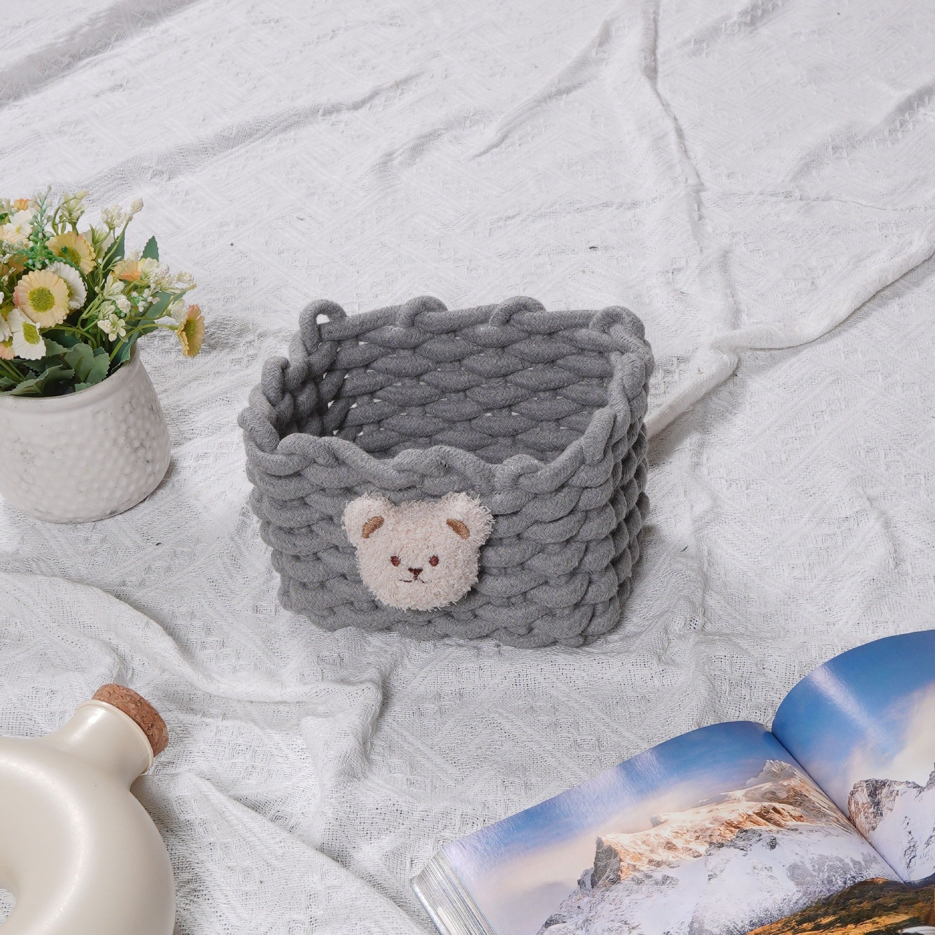Bear Cotton Rope Storage Basket - Modomu