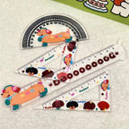 Cartoon Dog Acrylic Ruler Set - Modomu