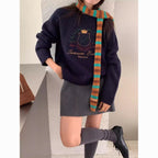 Y2K Knit Striped Long Scarf