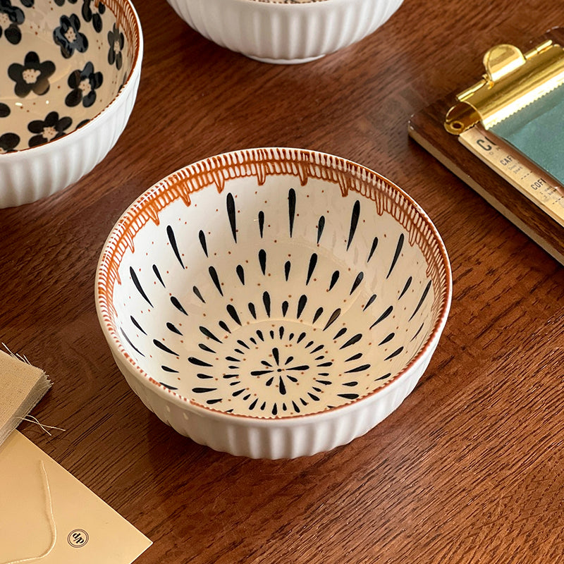 Hand-Painted Bohemian Rice Bowl