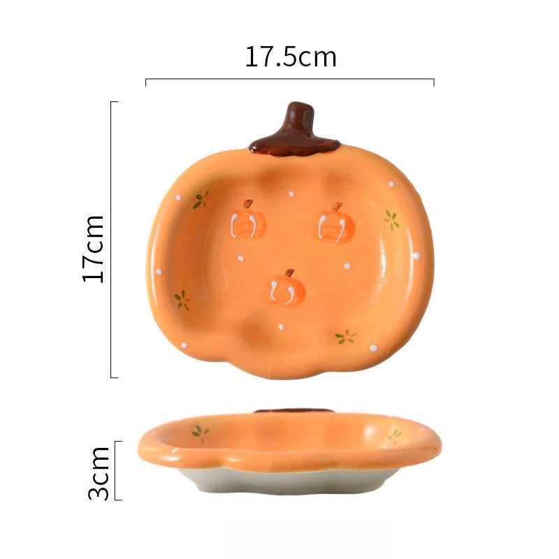 Ceramic Pumpkin Cartoon Dinner Plate