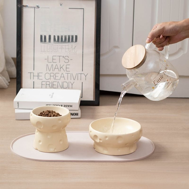 Ceramic Pet Elevated Feeding Bowl