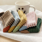 Waffle Check Contrast Toe Socks