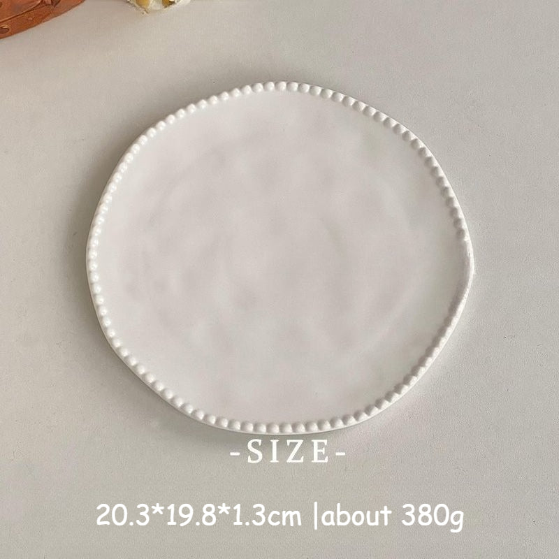 Beaded Edge Ceramic Dinner Plate - Modomu