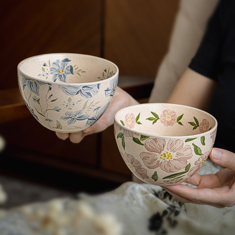 Speckled Glaze Hand-Painted Rice Bowl