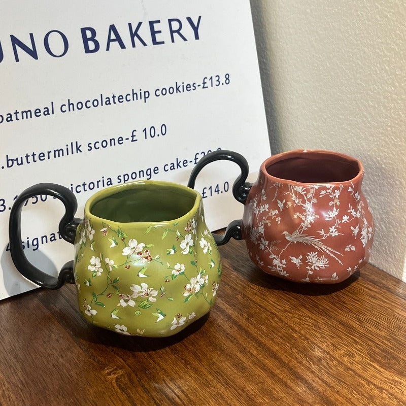 Vintage Floral Ceramic Mug