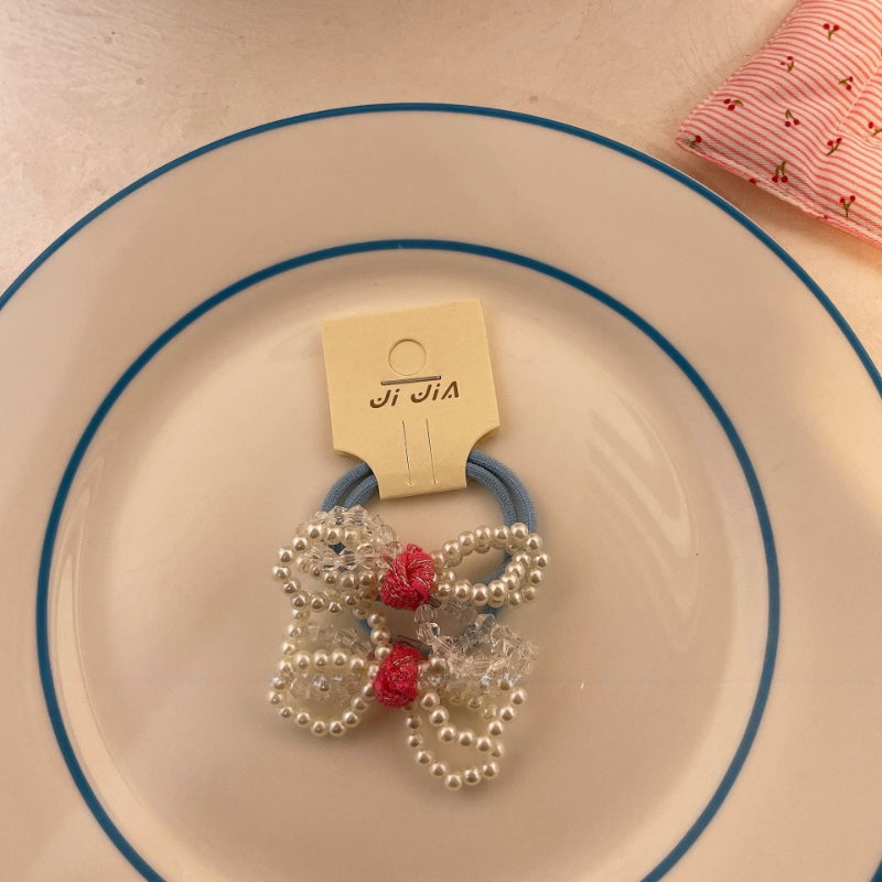 Pearl Bow Elastic Hair Rope - Modomu