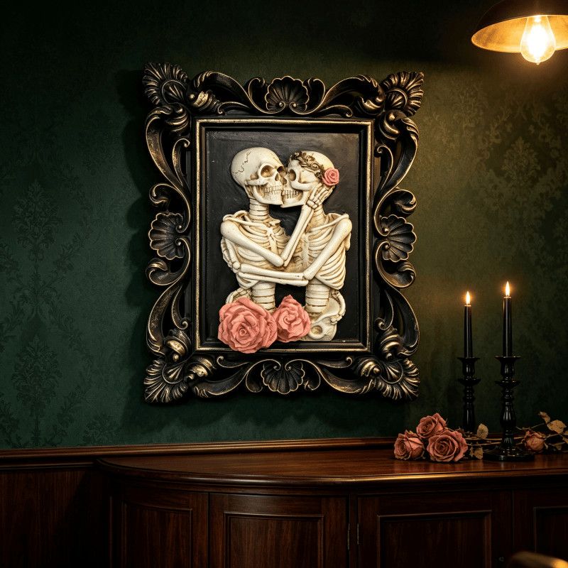 Embracing Skeletons Wall Plaque