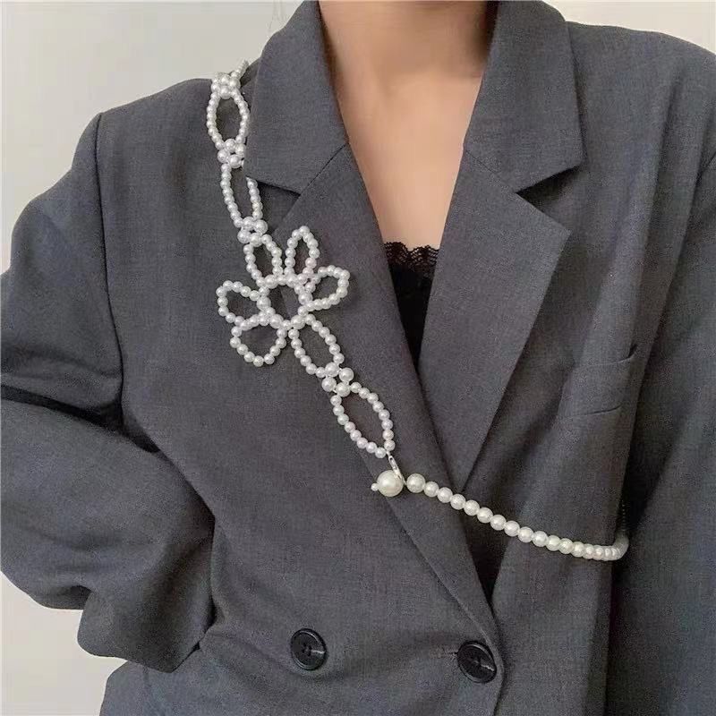 Floral Pearl Waist Chain Belt