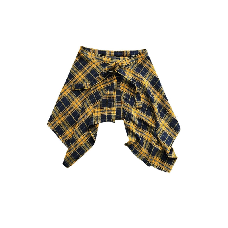 Unisex Plaid Layered Skirt - Modomu