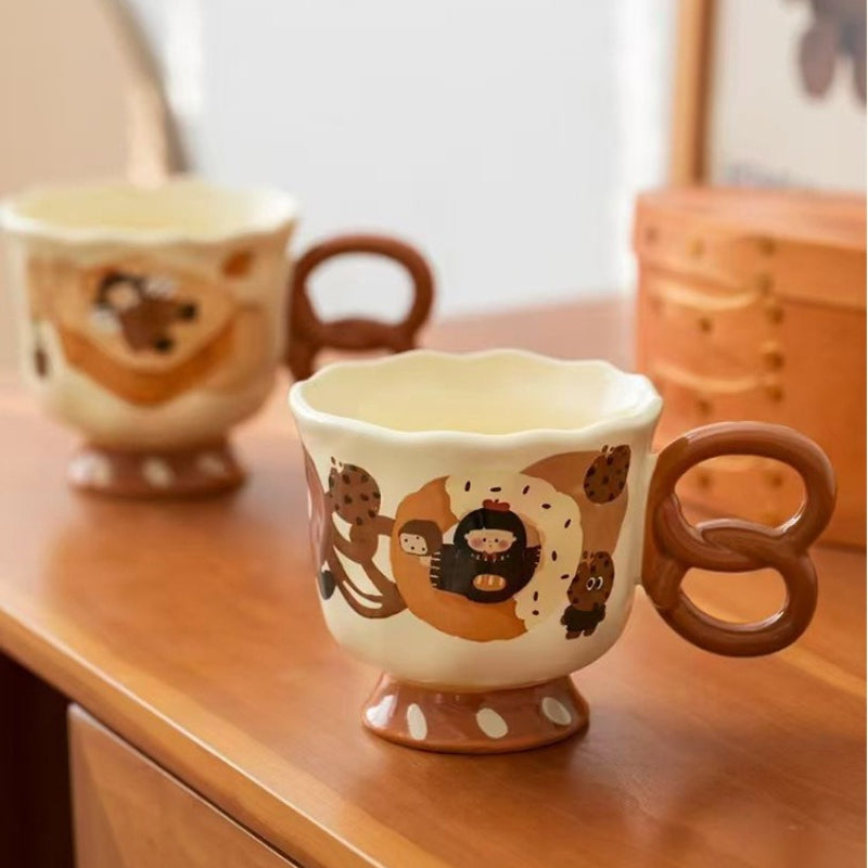 Ceramic coffee mug with illustration