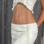 Layered Rhinestone Waist Chain Belt - Modomu