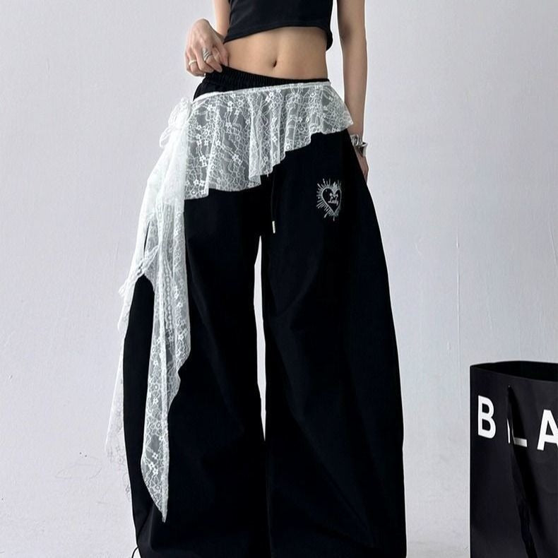 Irregular Lace Layered Apron Skirt