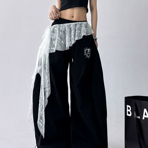 Irregular Lace Layered Apron Skirt - Modomu