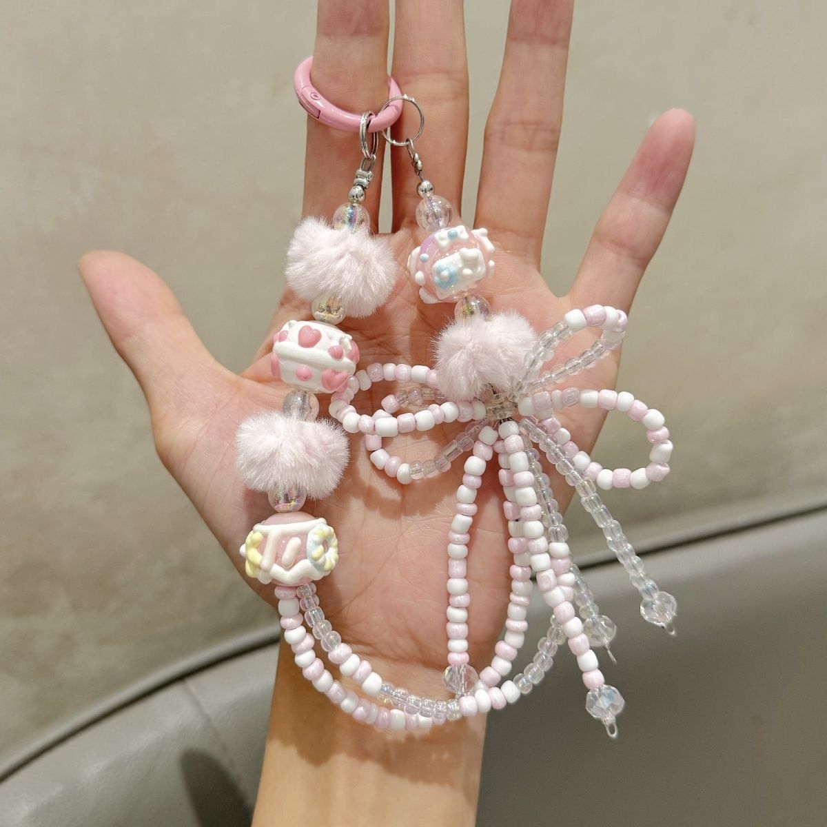 Beaded Phone Lanyard With Bow