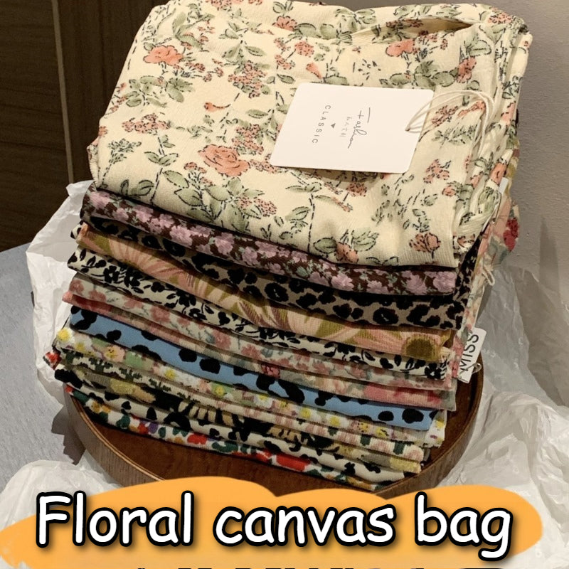 Printed Canvas Slouch Tote