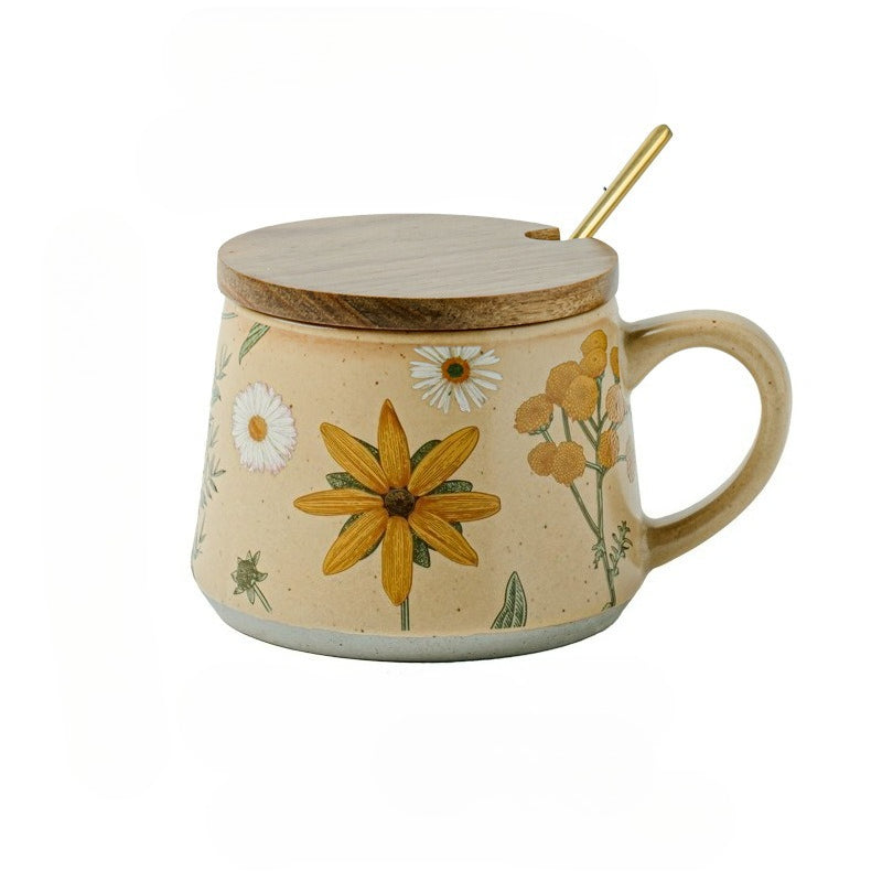Handmade Floral Ceramic Coffee Mug - Modomu