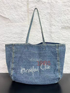 Slouchy Washed Denim Tote