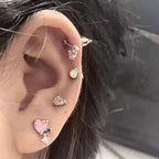 Minimal Heart Stud Earrings Set - Modomu