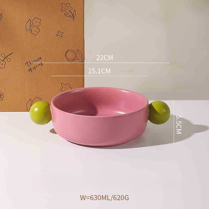 Contrast Handle Ceramic Salad Bowl - Modomu