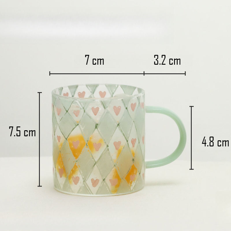 Patterned Clear Handled Mug