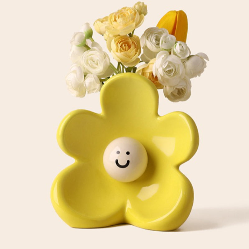 Smiley Face Ceramic Flower Vase - Modomu