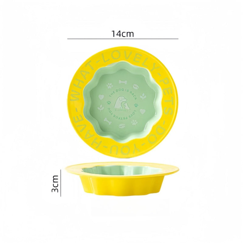 Ceramic Cat Bowl With Stand