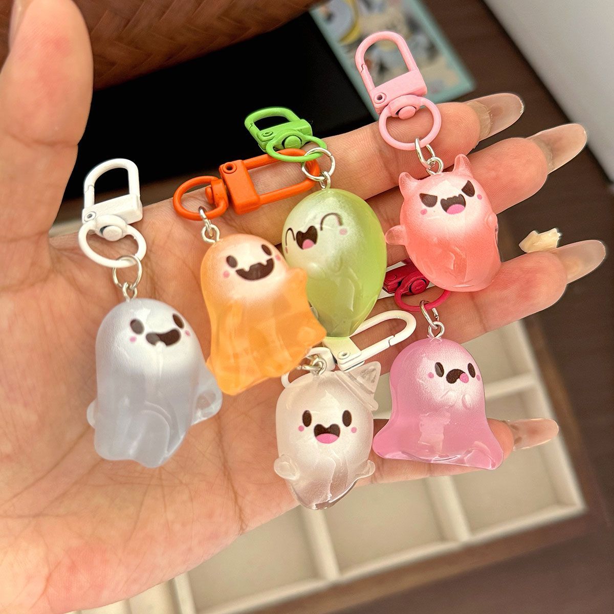 Glowing Ghost Keyring Charm