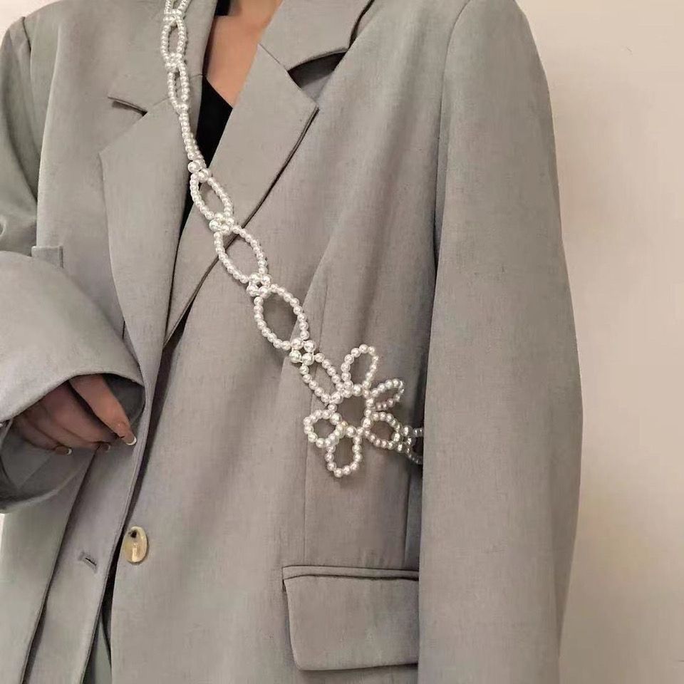 Floral Pearl Waist Chain Belt