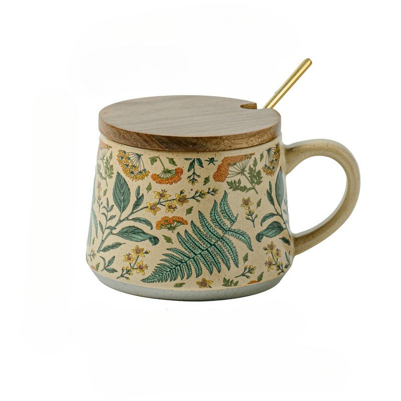 Handmade Floral Ceramic Coffee Mug - Modomu