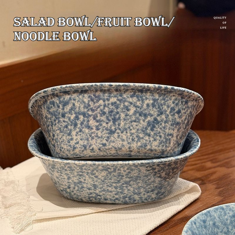 Splatter Glaze Salad Bowl