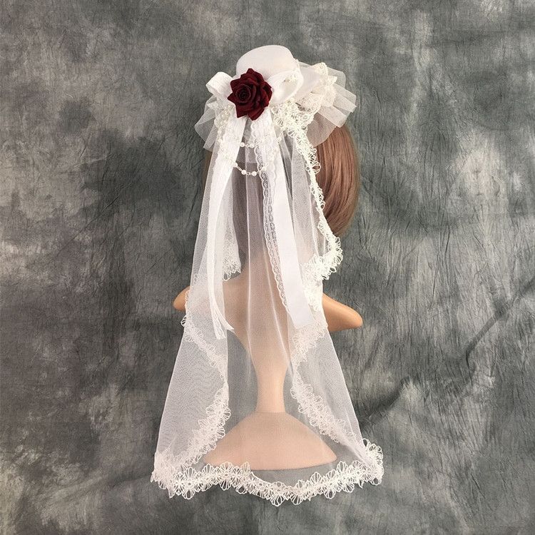 Rose Veil Bonnet Fascinator