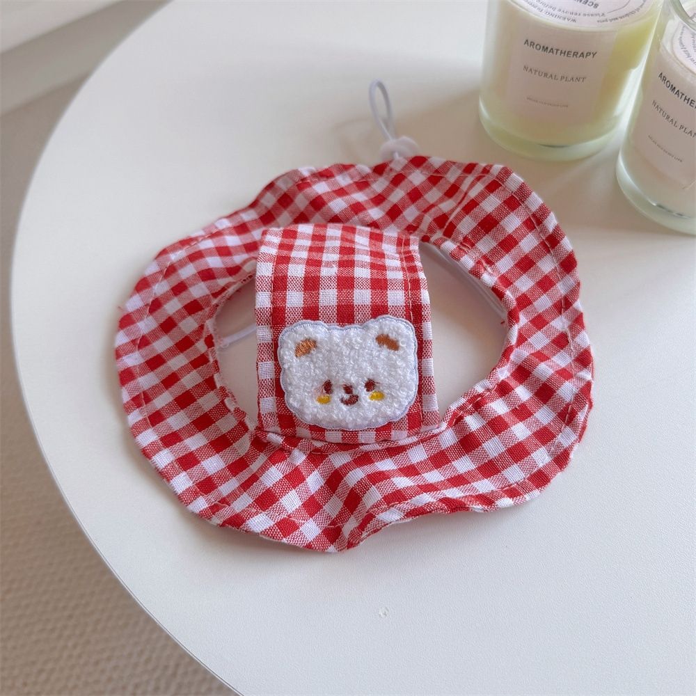 Bear Patch Gingham Pet Hat
