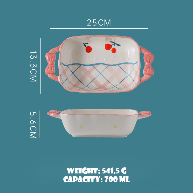 Ceramic Dessert Plate With Handles - Modomu