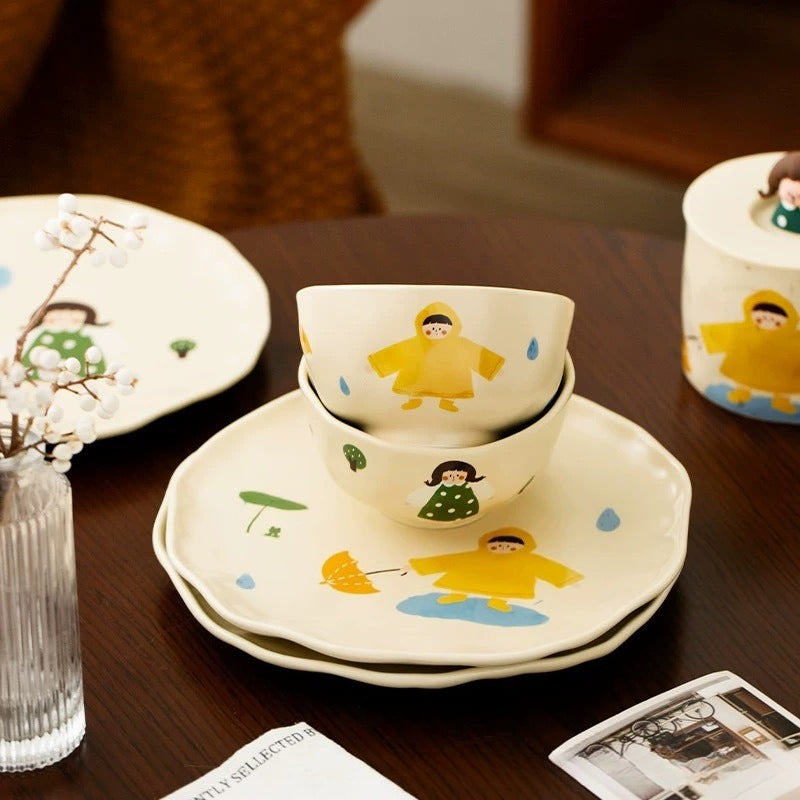 Cartoon Ceramic Bowl With Lid