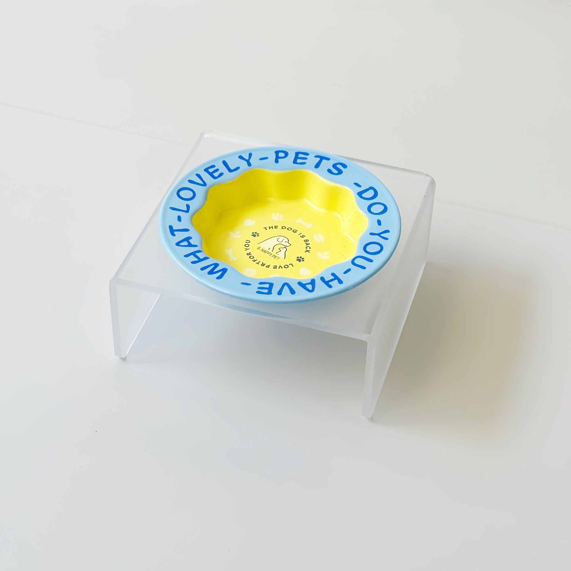 Ceramic Cat Bowl With Stand