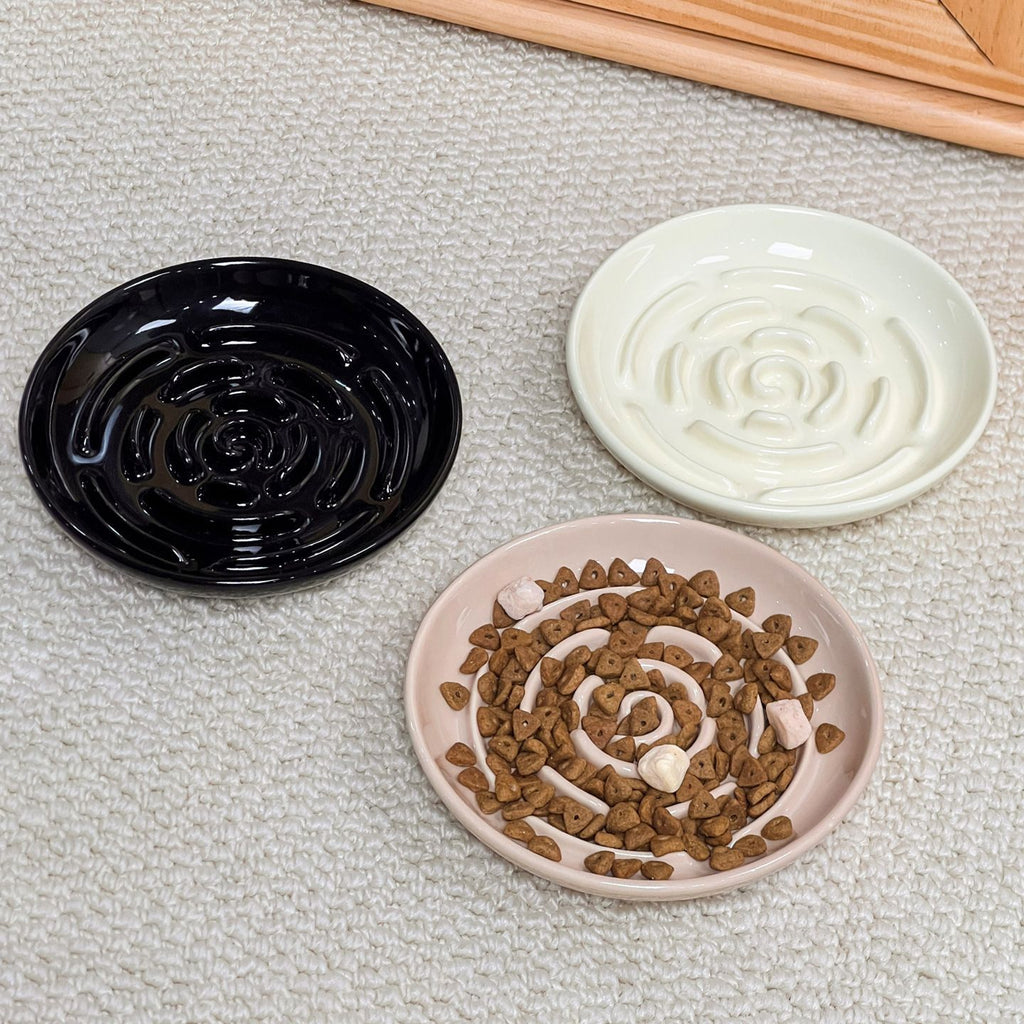 Ceramic Cat Slow Feeder Tray