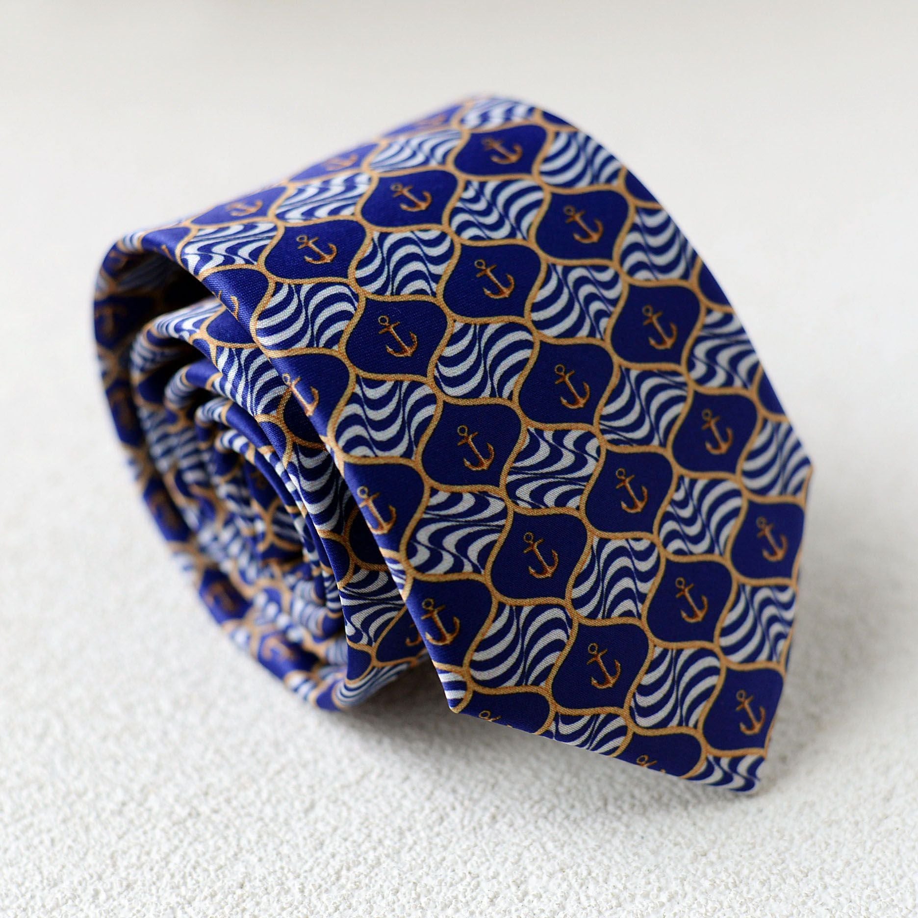 Hand Printed Retro Pattern Tie - Modomu