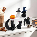 Halloween Cat Figurine Set