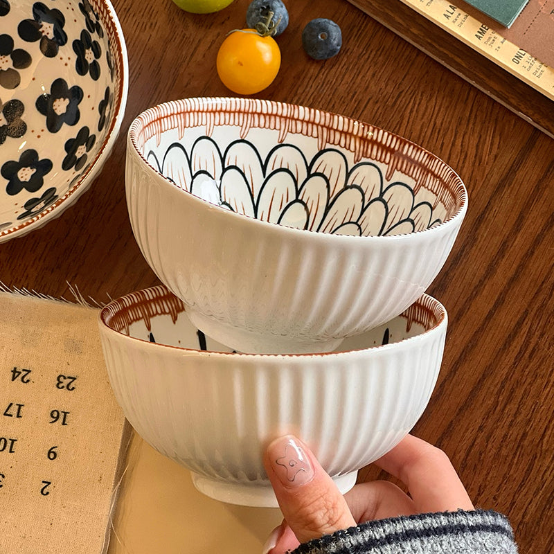 Hand-Painted Bohemian Rice Bowl