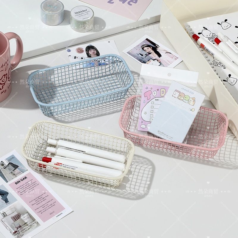 Desktop Wire Storage Basket Organizer